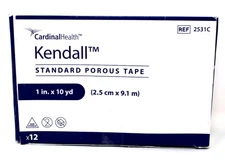 Covidien 2531C Kendall Porous Cloth Tape White 1" x 10 Yds - 11/BX Exp 4/26