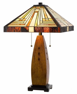 Used Cal Lighting BO-3013TB Tiffany - 2 Light Table Lamp-27 Inches Tall and 17