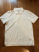 Brooks Brothers White Short Sleeve Men's Collared Polo Shirt Embroidered Logo XL