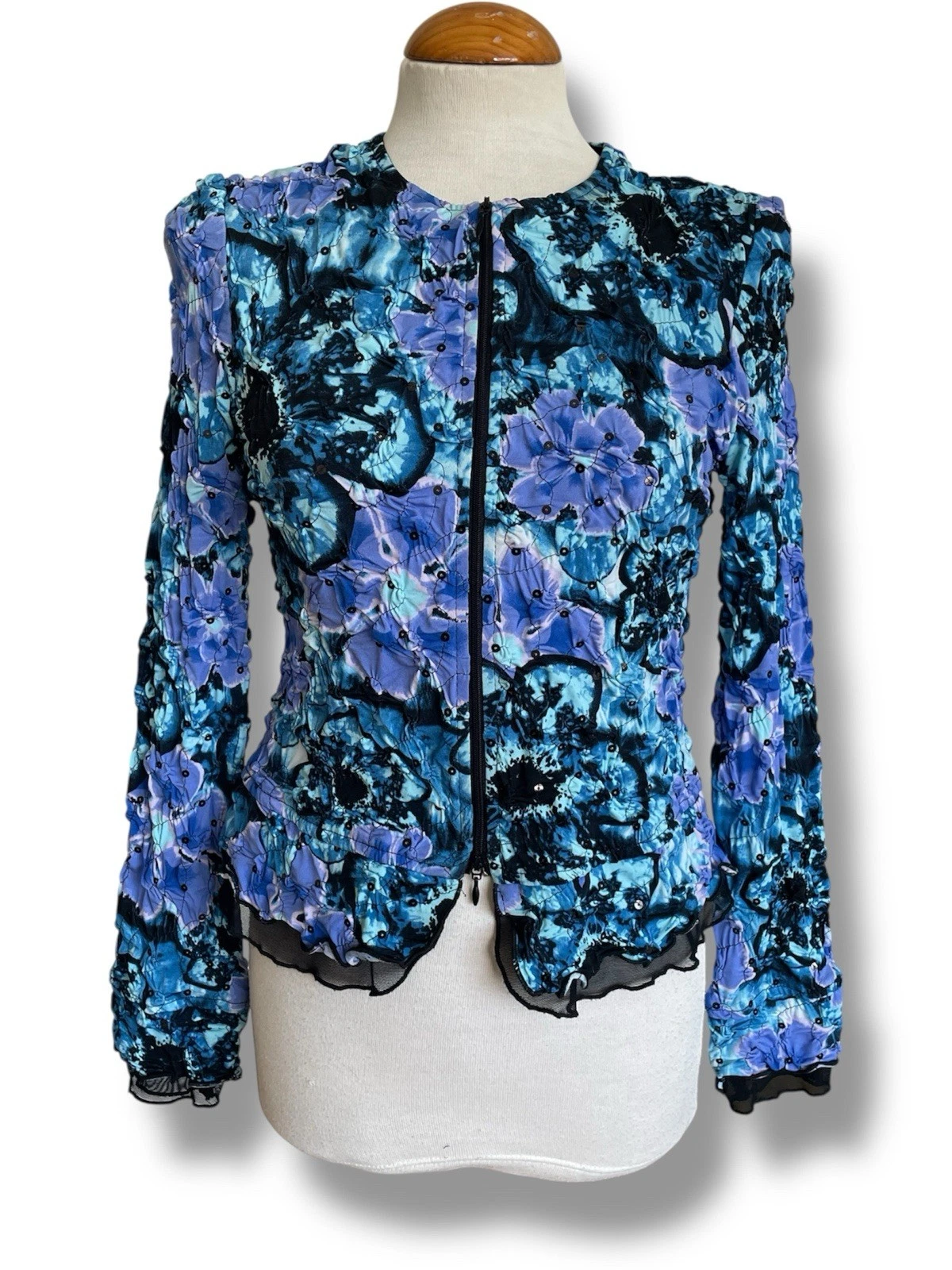 JOSEPH RIBKOFF. Blue Floral Lightweight Jacket. Size UK 10. Vintage. Retro.
Opens in a new window or