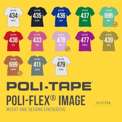 POLI-FLEX IMAGE GLITTER - Flexfolie / Textiltransferfolie - 1 Blatt DIN A4