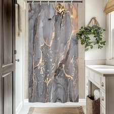 Grey Gold Marble Shower Curtain for Bathroom 48"W x 72"L Pack of 1 Grey-42