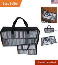 Cassette Tape Storage Bag, Holds 100 Tapes with Cases