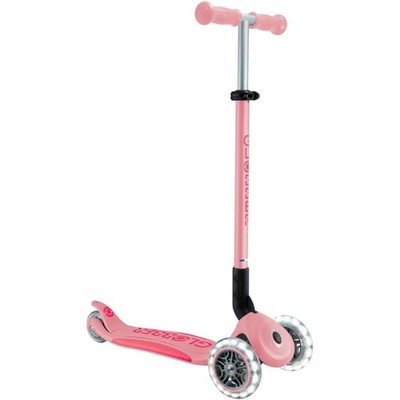 GLOBBER Primo Foldable Plus Lights Rosa Tretroller Kinderroller mit LED-Rollen