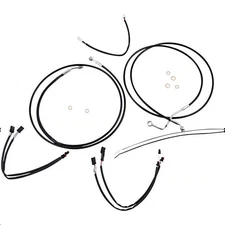 Black/Chrome XR Handlebar Control Cable Kit for 15 in.-17 in. Ape Hangers w/ABS