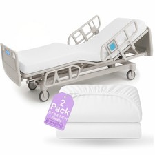 BLISSFORD - 2 Pack Fitted Hospital Bed Sheets with Elastic All Around for a C...