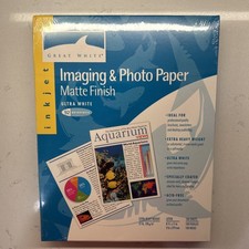 Great White Matte Finish Imaging  Photo Paper 8 1/2 x 11, 100 Sheets