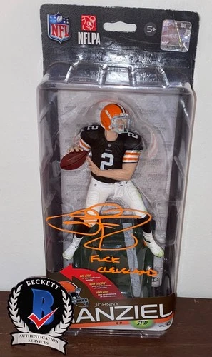 Johnny Manziel Signed F*** Cleveland McFarlane NFL Series 35 Browns Beckett Wit