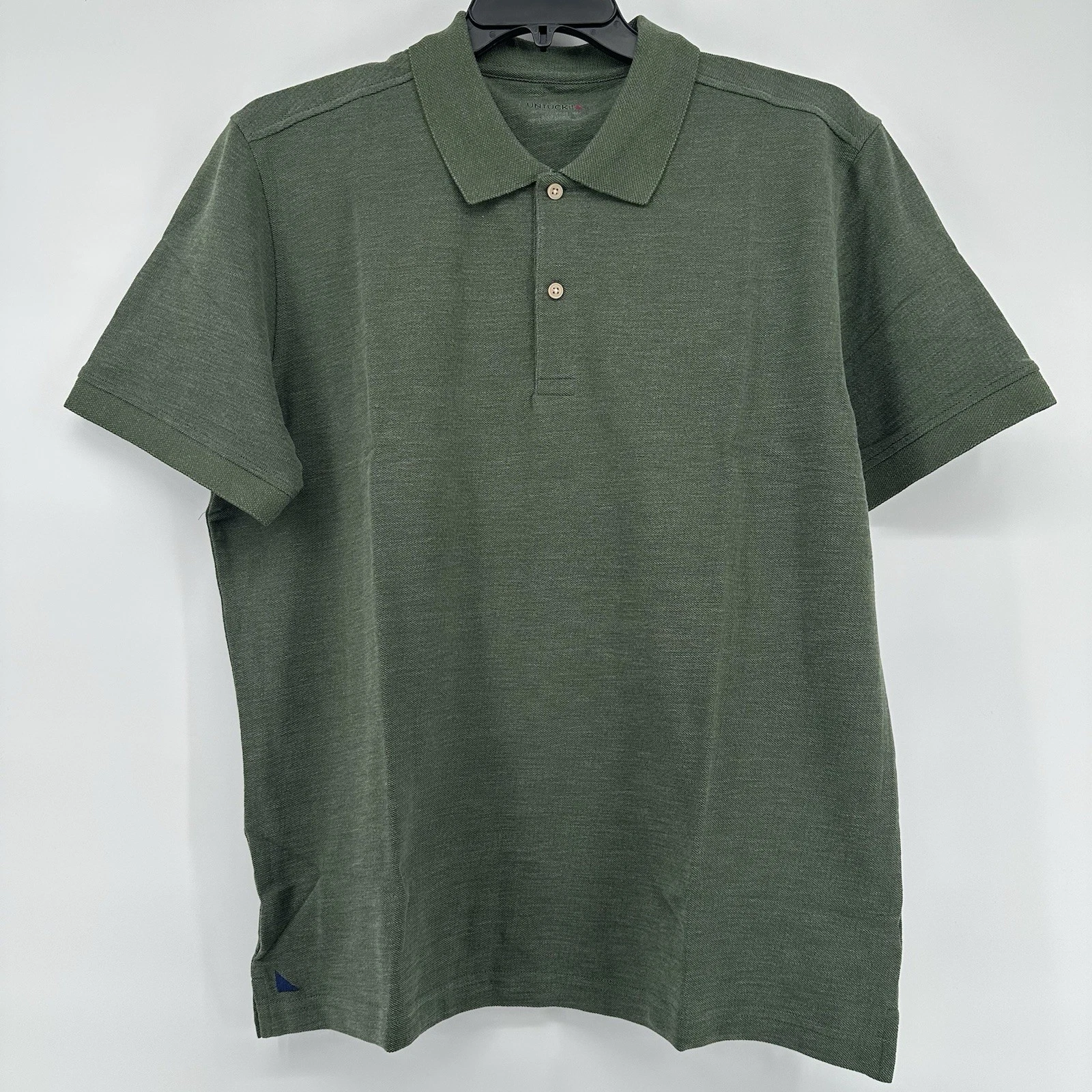 New UNTUCKit Tocai Polo Mens XL Olive Green S/S Cotton Poly Blend Casual