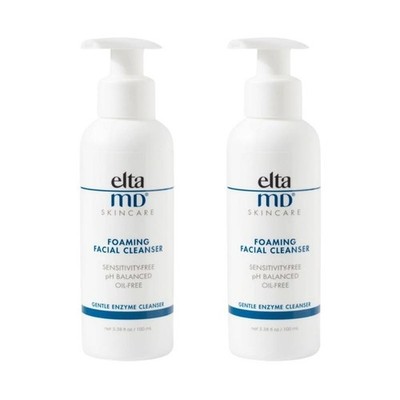 2 X EltaMD Foaming Facial Cleanser 3.38 oz Duo Pack New In Box Exp 10/26