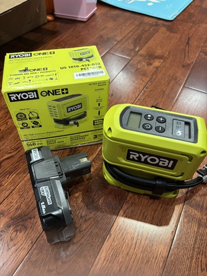 #ad New Ryobi PCL001B ONE 18V Cordless High Pressure Air Pump Inflator W 1.5Ah Batt $49.99
