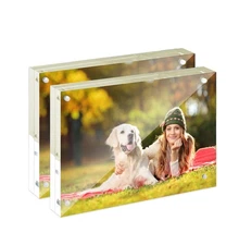 5x7" Acrylic Picture Frame Magnet Double Sided 10+10MM Plexiglass Clear