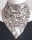 Vintage Silver Mesh Bib Necklace 12.5" Choker Signed RAUF CO PROV R.I. 1970s