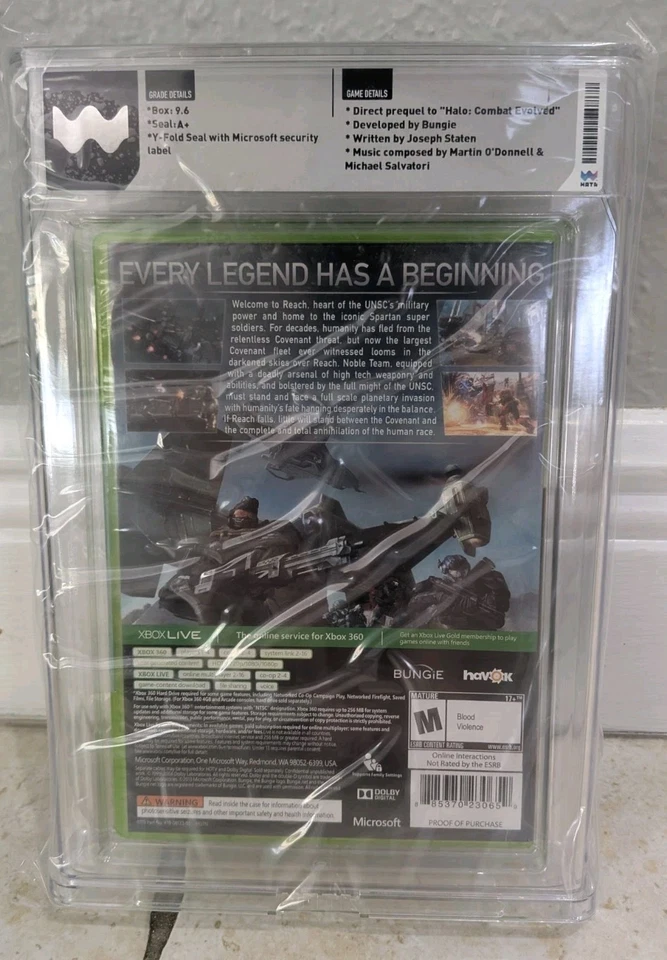Halo Reach Xbox 360 Platinum Hits New Sealed Graded WATA 9.6 A+ - Image 2 of 3