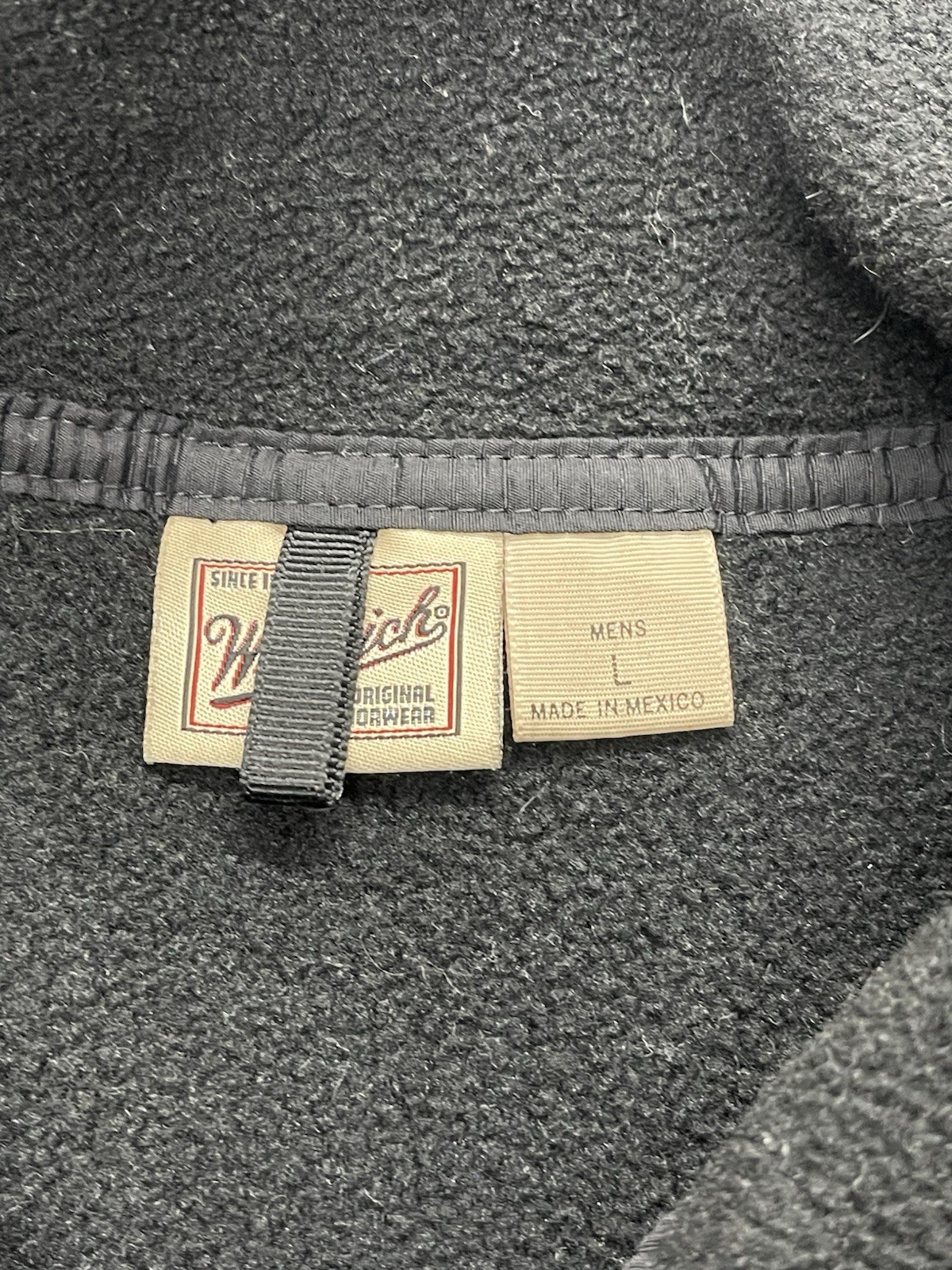 Vintage Woolrich Pullover Men's Sz Large Black Polartec Fleece 1/4 Snap Jacket image 5