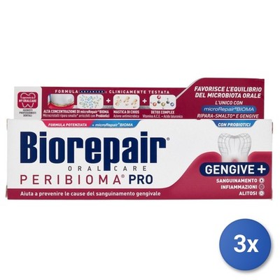 3x Biorepair Zahnpasta 75 Ml Peribioma Pro Schutz