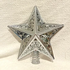 8" Star Tree Topper SILVER Filigree Metal Christmas Target Corp 2007