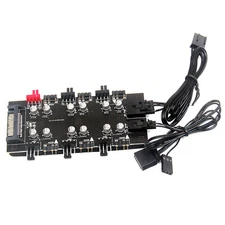 SATA 1 to 6 Way PWM/ARGB 4Pin Cooling Fan Splitter Hub With PWM Speed Controller