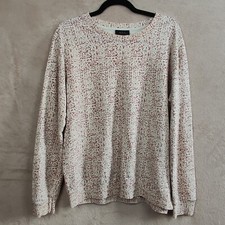 A.P.C Womens Cream Abstract Print Sweatshirt Size Large Crew Neck 100 Cotton