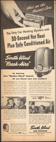 anuncio vintage de calentadores de autos South Wind foto retro (081016) | eBay