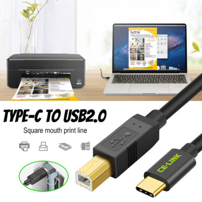 USB 3.1 Type-C to USB 2.0 Type-B Cable 1.8M M/M Printer Scanner PC Adapter Cord