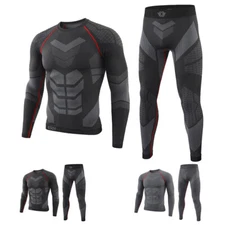 Men's Thermal Underwear Set Winter Warm Long Johns Shirts Tops & Bottom Suit