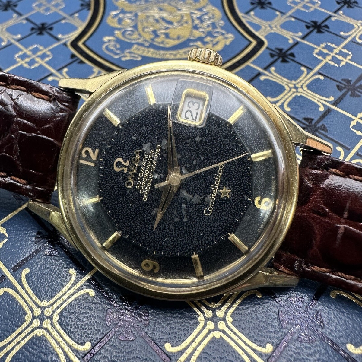 1963 OMEGA Constellation Black PIE PAN Gilt dial with 14k 1963 OMEGA Constellation Black PIE PAN Gilt dial with 14k