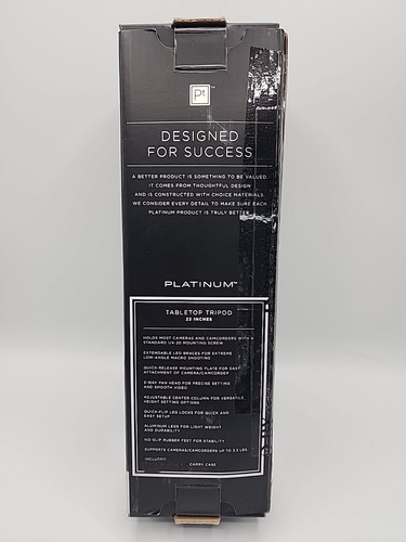 Platinum TM 22" Tabletop Tripod Acryl Black PT-TTRP22 Tripod New open Box. - Picture 3 of 10