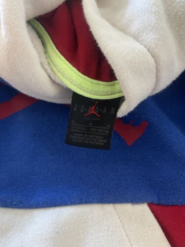 Nike Air Jordan Hoodie Hooded Sweatshirt (Red White & Blue) Colorblock Youth M - Picture 4 of 5