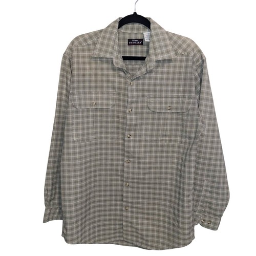 LL Bean Shirt Mens Medium Vintage Camp Hiking Outdoor Gorpcore Roll Tab Cabin