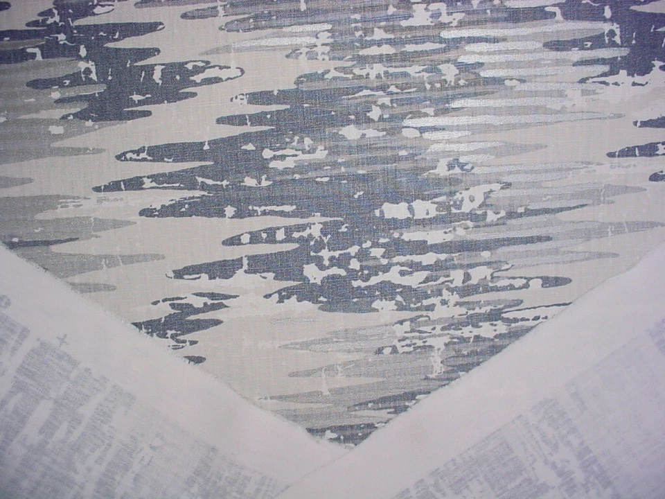 Kravet Whitecap Slate Silver Paint Splotch Printed Linen Upholstery Fabric - Image 4 of 4