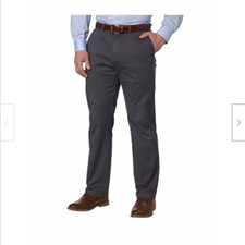 KIRKLAND SIGNAURE MEN'S STRAIGHT LEG CHINO PANTS FORGED IRON, 42X32 NWT