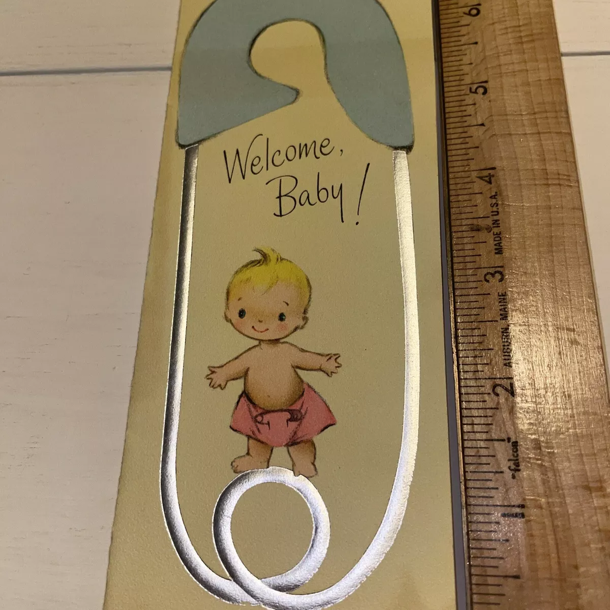 Diaper Pin Baby Card