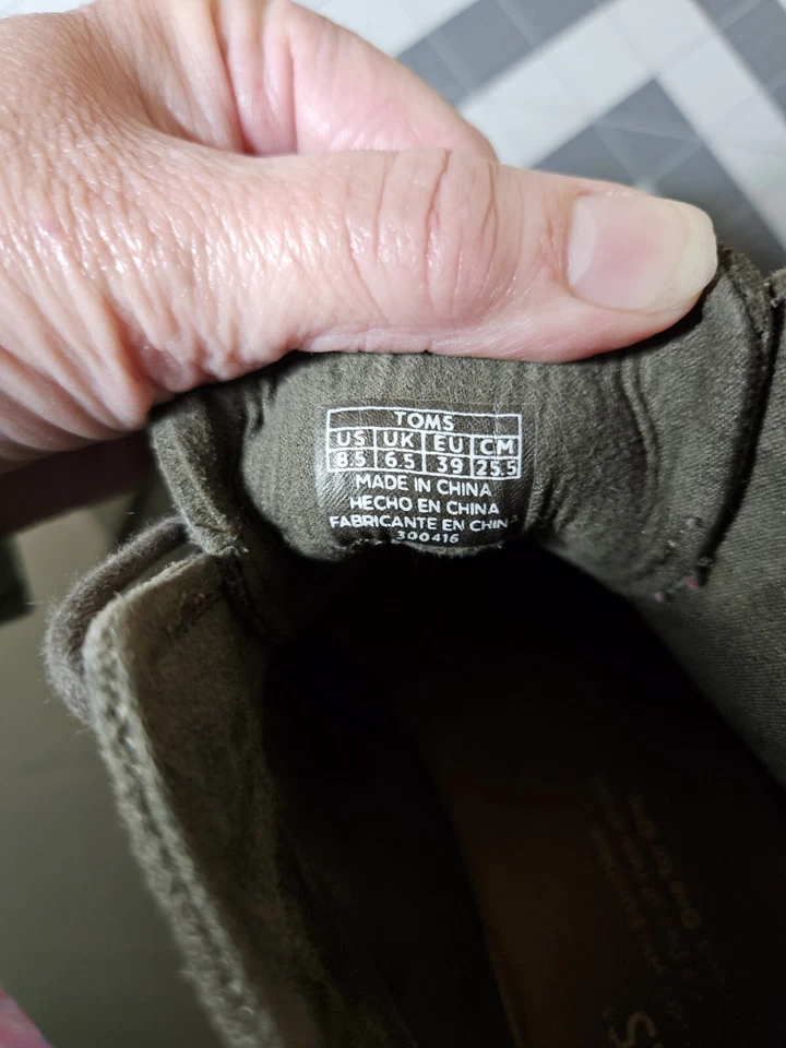 Botines Toms Gamuza Cuña Con Cordones Zapatos para Mujer Talla 8.5 Verde Oliva Foto 4 de 4