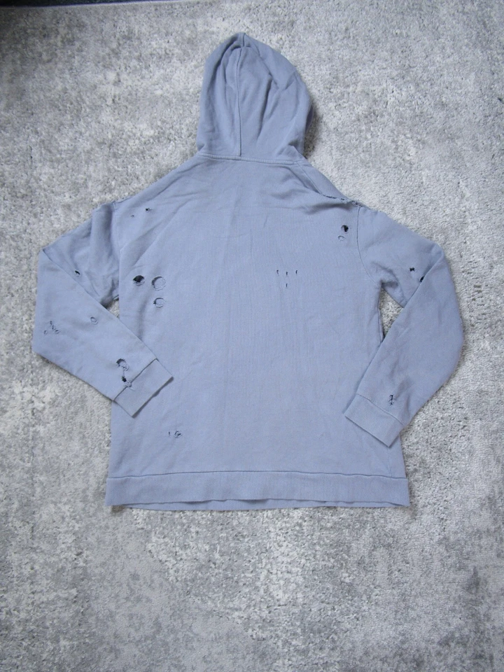 TopShop Moletom com Capuz Feminino 6 Cinza Suéter Pulôver Manga Longa Desgastado Conforto Top - Imagem 2 de 4