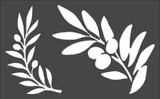 1- 5x8 inch Stencil, (PA-87) Olive Branch (6mil)*****