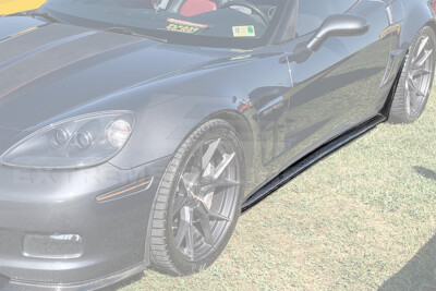 For 05-13 Corvette C6 Z06 | ZR1 CARBON FIBER Side Skirts Rocker Panel Mud Flaps