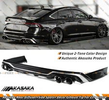 For 2023-25 Accord Akasaka Gloss Black Rear Diffuser + Corner Spat + Exhaust Tip
