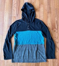 Urban Pipeline Boys' Hoodie Long Sleeve Hooded T-Shirt, Large, Black, Gray, Teal