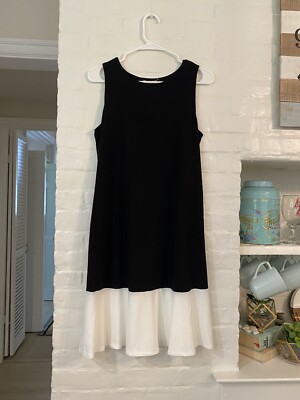 nik and nash black dress Nik & Nash Soft Jersey Color Block Hi-low Hem Mini Dress Blue / XL