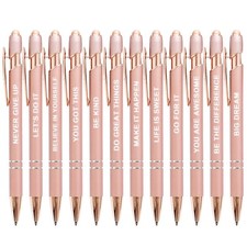 Stylus Pens for Touch Screens, 12 Pack Rose Gold Inspirational Pens, 1.0mm Me...