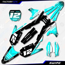 Black White Cyan Swipe Racing Graphics Kit fits 19-23 Yamaha YZ250F YZF250 Decal