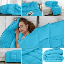 Luxury Premium Soft Solid Aqua Blue Comforter Goose Down Alternative Full XL