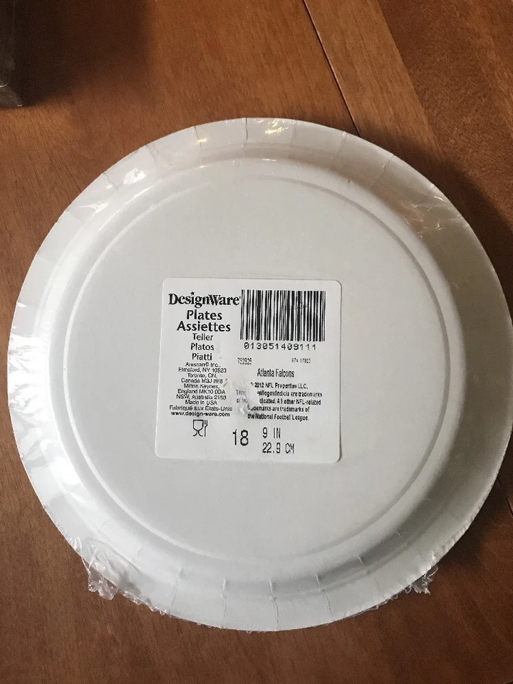 一包 18 9 英寸亚特兰大猎鹰队 NFL 足球纸派对餐盘 — 第 3/3 张图片