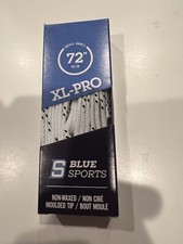 Blue sport XL-Pro, 72 Hockey Laces, White/Black, Molded Tip, Free Ship
