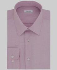 79 Calvin Klein Men's Red Regular-Fit Long-Sleeve Button Dress Shirt 16 34/35