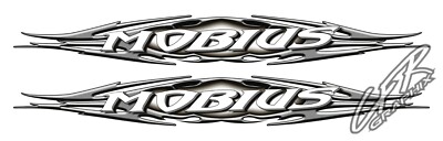 Set of 2 - Moomba Mobius Ski Wake Boats Vinyl Decals - EXTRA LARGE 100'' - Glossy