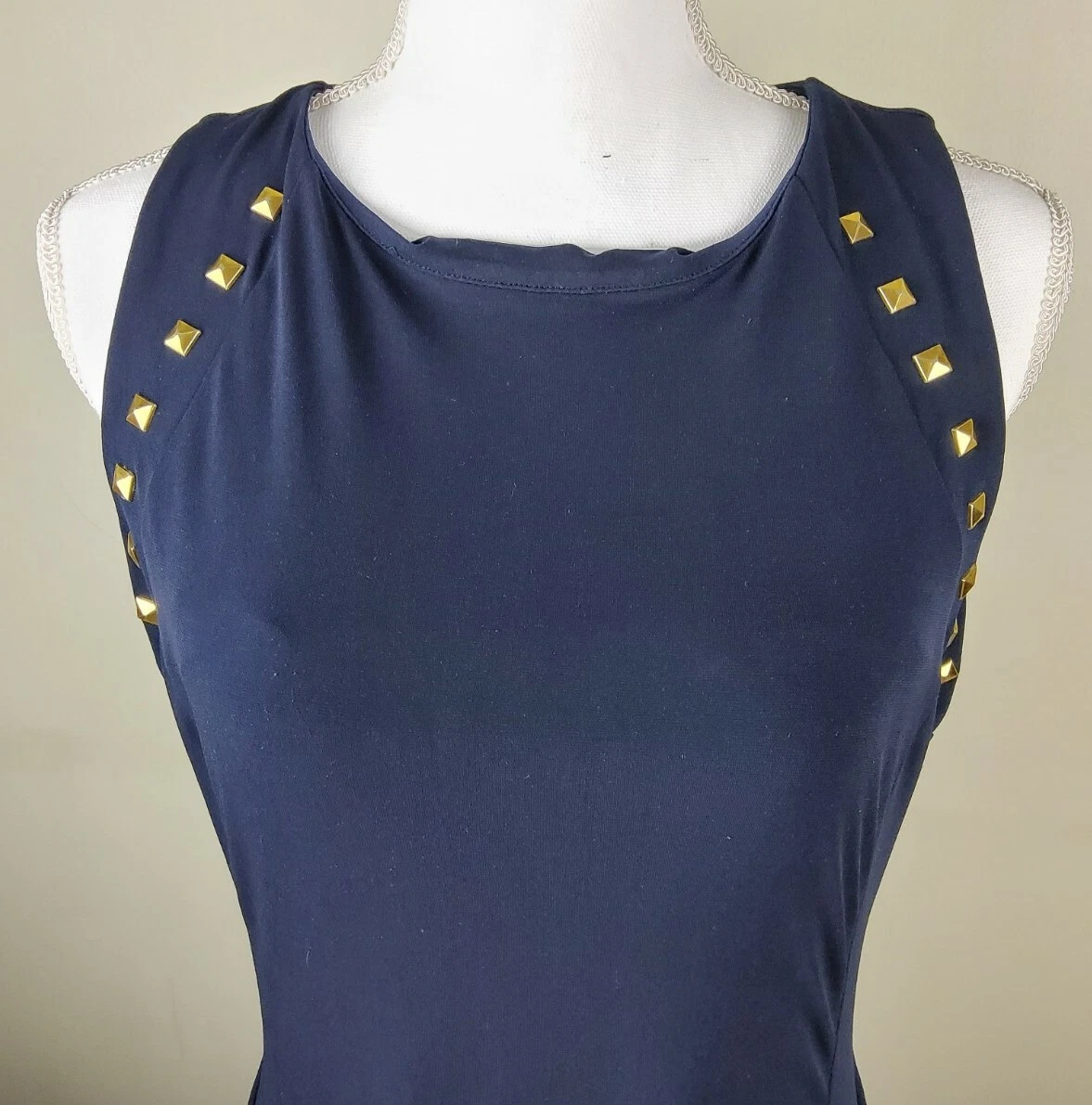 Abito donna Michael Kors senza maniche con borchie colore navy taglia L