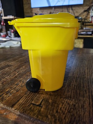 Rehrig Mini Waste Management Trash Cart Desk Yellow