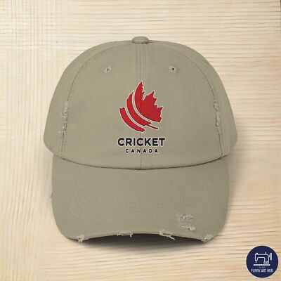 Cricket Canada Logo Unisex Distressed Cap
